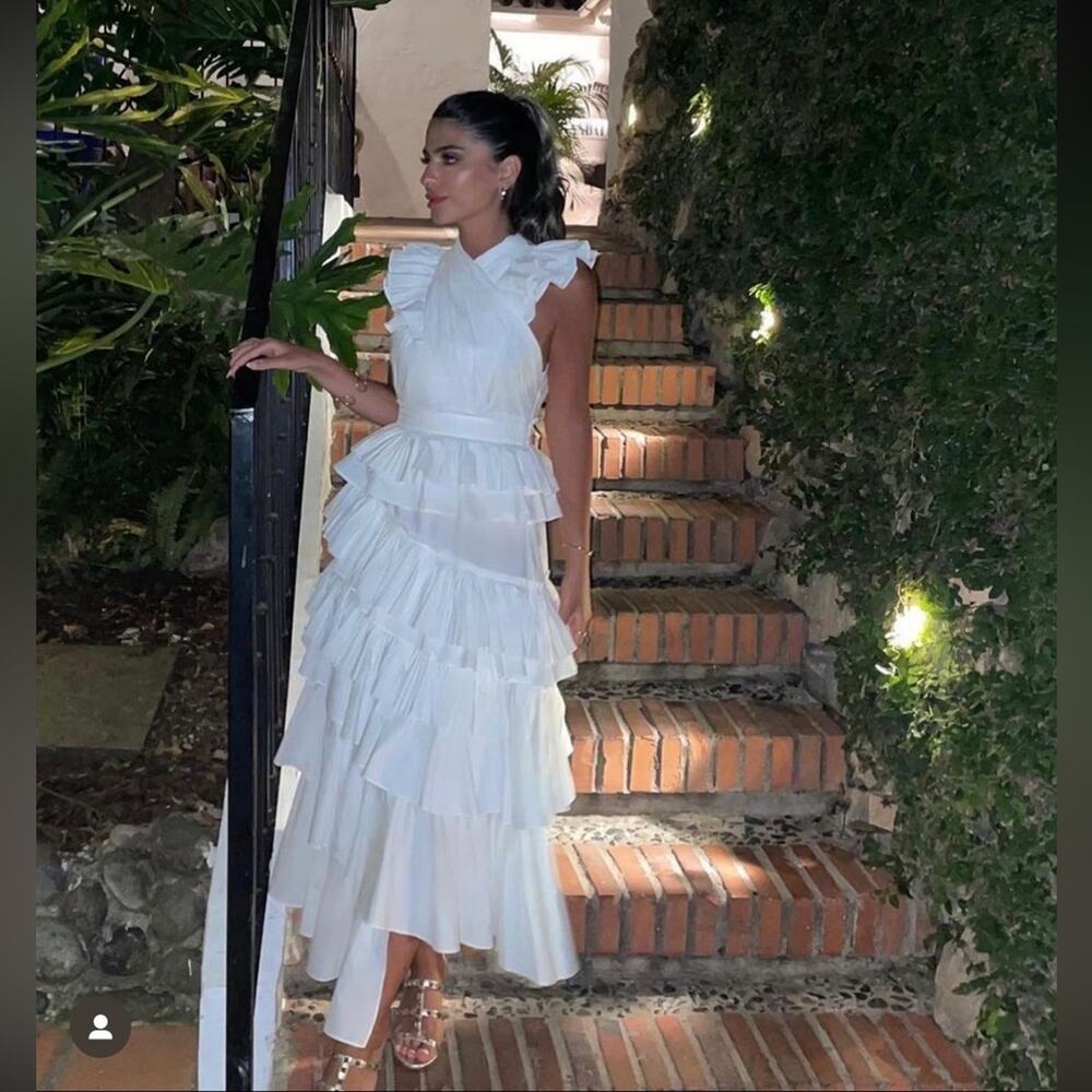 Ulla Johnson Aurore Dress White Ruffle Midi Dress